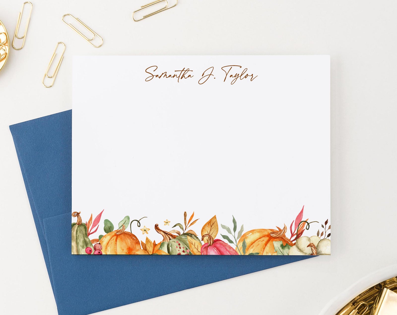 ps171 personalized fall pumpkin note cards for women harvest autumn pumpkins