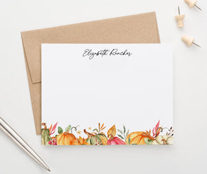 ps171 personalized fall pumpkin note cards for women harvest autumn pumpkins