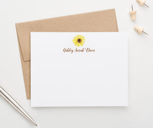 ps174 Simple Sunflower Personalized Stationary for Fall autumn flower floral