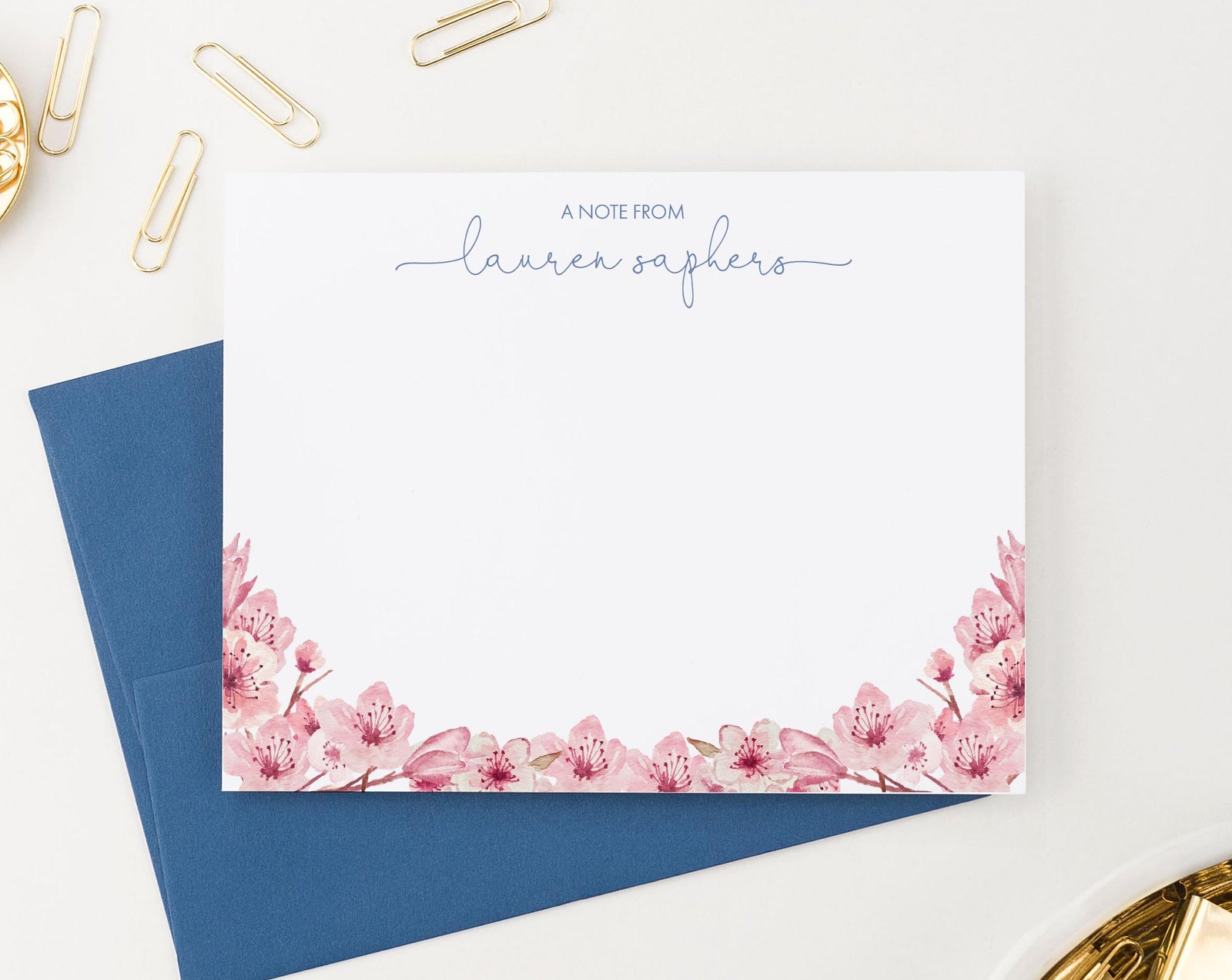 A Note From Note Cards with Cherry Blossoms